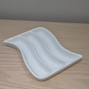 Elegant White Ceramic Divided Serving Dish